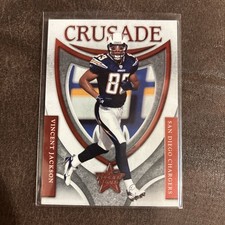 VINCENT JACKSON 2007 LEAF ROOKIES & STARS CRUSADE RED /1000 #C-15 CHARGERS 