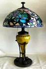 Tiffany Bronze Replica-Stained Glass Floral large Table Lamp Antique Bronze