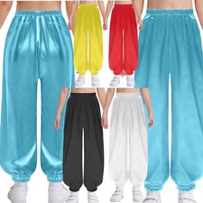 Unisex Kids Trousers Training Costume Solid Color Pants Cosplay Uniform Girls