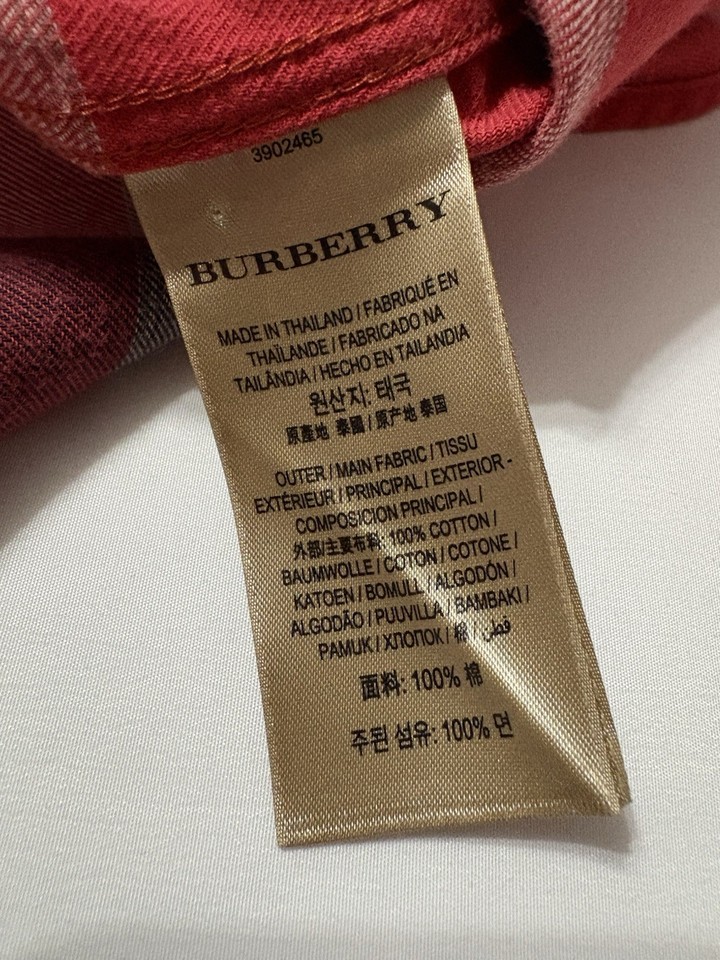 BURBERRY Flannel Shirt Check Large Red L | eBay