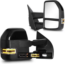 Towing Mirrors for 2015-2020 F150 Ford Pickup with Turn Signal Painted Black 