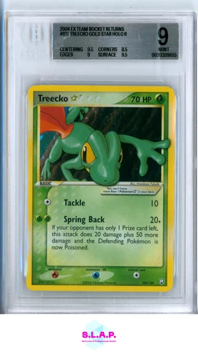TREECKO GOLD STAR POKEMON 109/109 2004 EX TEAM ROCKET RETURNS - ENGLISH BGS 9