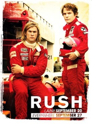 Rush 2013 F1 racing movie 3x4 inch promo card Chris Hemsworth Daniel Bruhl RARE