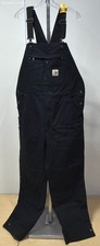 Carhartt Men's Size L Reg Black Loose Fit Wash Duck Insulated Bib Overall NWT
