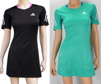 Adidas Damen Sport Kleid Running Fitness Long Shirt Jersey Dress Top türkis grün - Bild 1 von 4