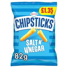 Full Box of 18 x 82g Smiths Chipsticks Salt N Vinegar £1.35