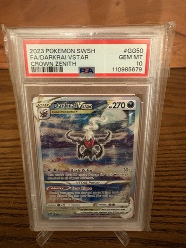 2023 POKEMON SWORD & SHIELD CROWN ZENITH #GG50 FULL ART/DARKRAI VSTAR PSA 10