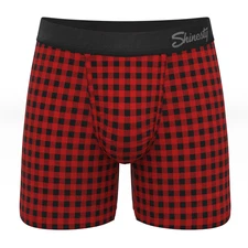 Shinesty "The Cardinal" Micro Buffalo Check Ball Hammock® Pouch Underwear