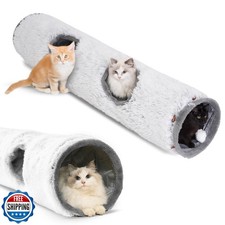 One PETS-TOP Cat Tunnel Collapsible Long Plush   Cat Crinkle Tunnel   Cat Tun...