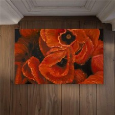 Begin Home Decor CODM213447ENMM 21 x 34 in. Poppy Bouquet Door Mat - Contempo...