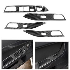 9x Carbon Fiber Window Lift Switch Panel Trim Fit Mitsubishi Lancer Evo X 08-15 9x Carbon Fiber Window Lift Switch Panel Trim Fit Mitsubishi Lancer Evo X 08-15