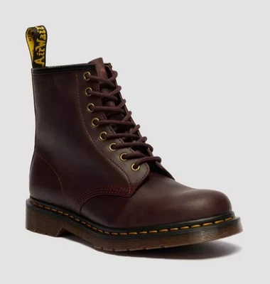Bottes En Cuir Crazy Horse Dr. Martens 1460 En Marron Cerise Stock Limité - Photo 1/4