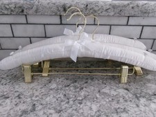 Set Of 3 White Satin Padded Clothes Hangers, NEVER USED