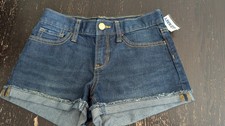 Old Navy Cuffed Shorts Girls 10 Blue Stretch Dark Wash