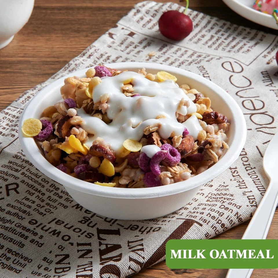 Компостируемые бумажные миски 12 унций упаковка 500 шт. - экологичные, прочные и безопасные для микроволновой печи - Изображение 4 из 4