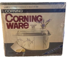 Corning Ware Shadow Iris 5 Qt Covered Casserole  New In Box Sealed Vintage