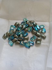 Preciosa 14x10mm Aquamarine Titania Octagons. Foiled.  Unused.  47 Pc