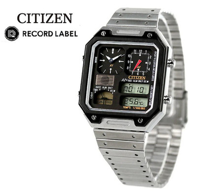 [ New]CITIZEN RECORD LABEL JG2126-69E Thermo Analog Digital Vintage Quartz Black