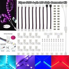 75Pc/set 4Pin RGB 5050 LED Connector LED Strip Light Connectors Accessories Kits