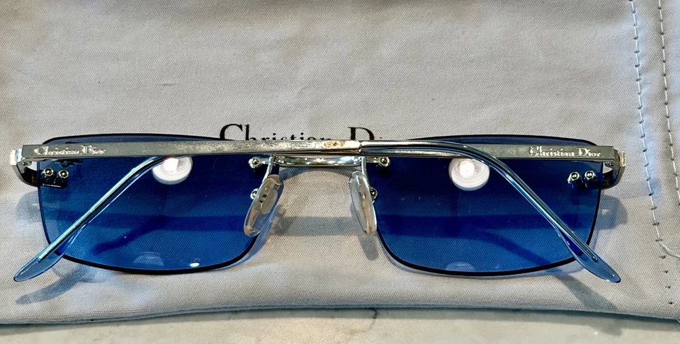 Óculos de sol Christian Dior Tiger 58ENH escudo sem aro prata espelho 53-18 com estojo - Imagem 4 de 4