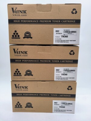 Lot of 3 V4Ink Toner Cartridge TN360 ZNB-TN360-FC01