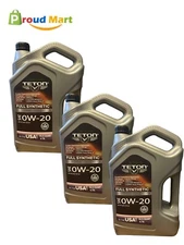 Lot of 3 Teton Oil 0W-20 Advanced Full Synthetic Motor Oil 5 Quarts Made in USA