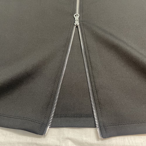 Bisou Bisou Michele Bohbot X-Large Full Silver Zip Pencil Skirt Stretch Black - Picture 13 of 23