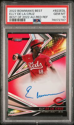 スポーツ選手 ELLY DE LA CRUZ_2022 Bowman's Best PSA 10 ELLY DE LA CRUZ AUTO 2022 Bowman's Best RED REFRACTOR/10