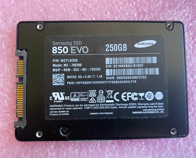 Samsung 850 EVO MZ-75E250 250GB 2.5'' SATA III Solid State Drive MZ7LN250