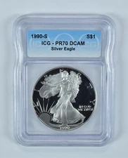 1990-S American Silver Eagle PR70 DCAM ICG
