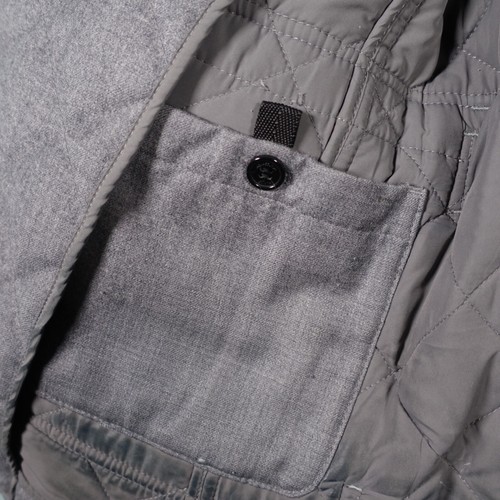 Aquascutum Jacket Mens Small Grey Wool Novacheck Hunting Quilted Overcoat Coat - Picture 14 of 24