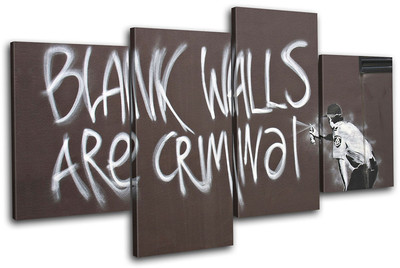 Blank Walls Banksy Street MULTI CANVAS WANDBILD Bild Druck VA