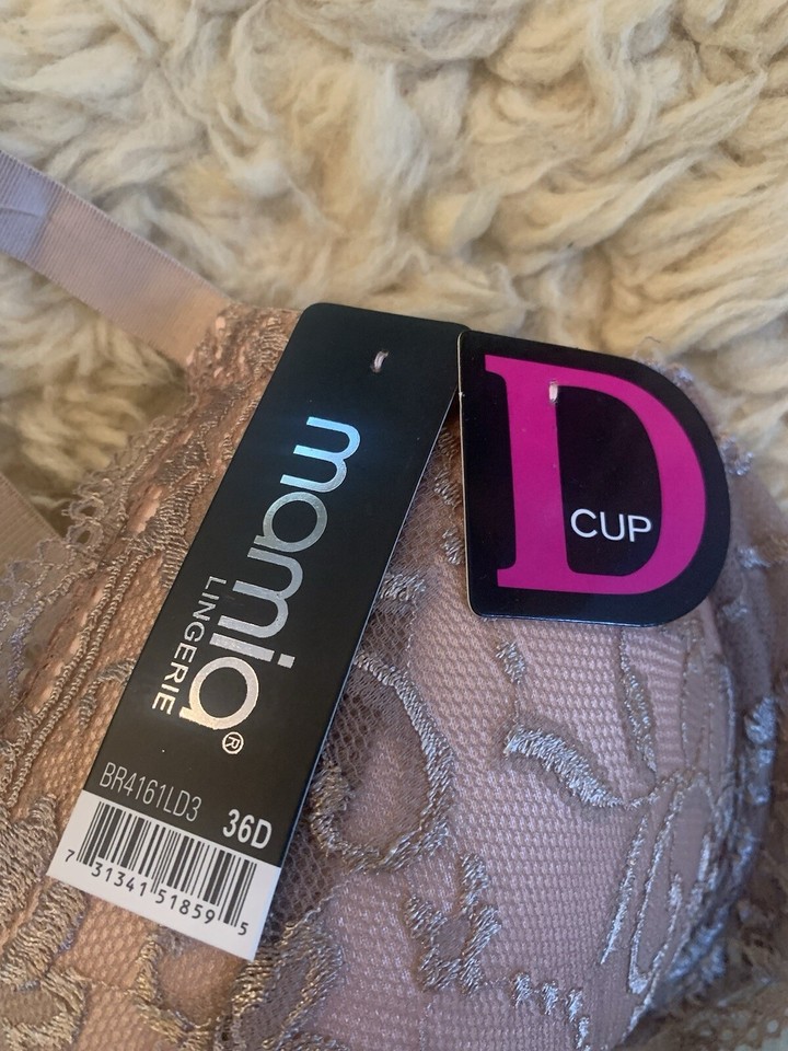 NEW W/tag 36D Pink Push Up Bra Padded Underwire Lace Molded By Mamia ...