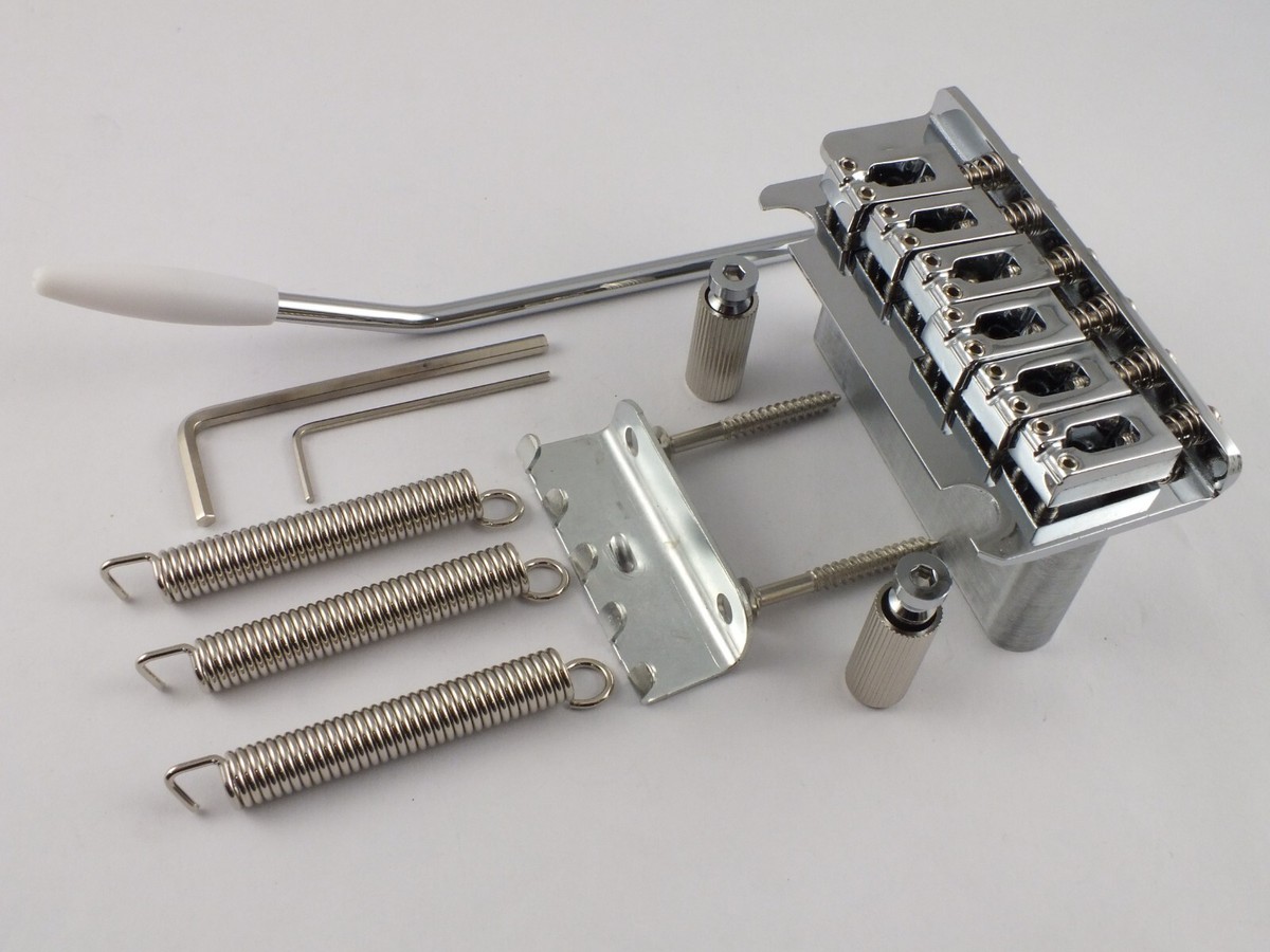 Tremolo-Steg Für Stratocaster – Verchromt, 2-Punkt, Massiver Messingblock, 10.5 Mm Saitenabstand