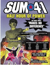 SUM 41 Vintage 2000 Makes PROMO TRADE AD Poster for Hour Power 8.5x11 MINT