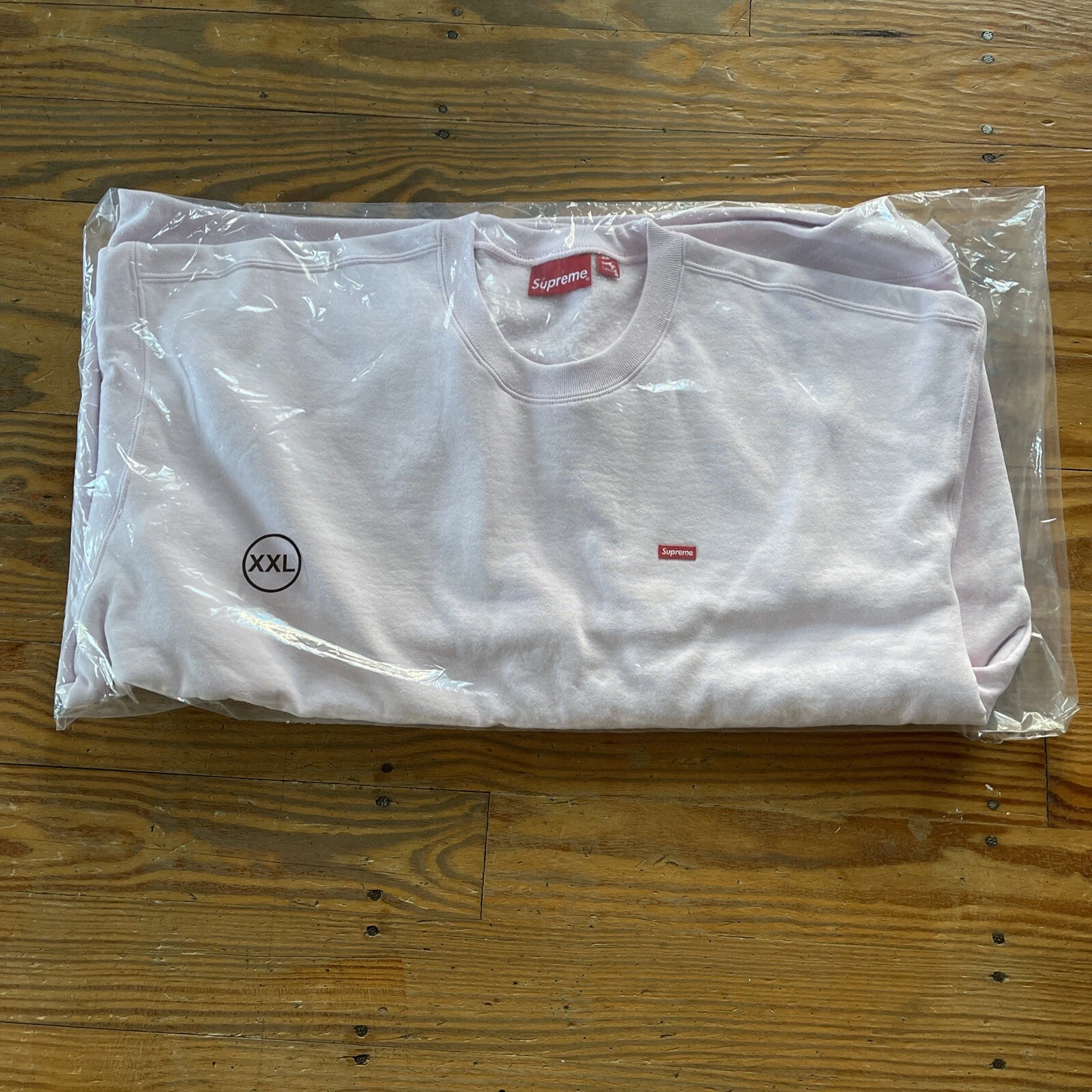 Pull Supreme Small Box Logo Crewneck taille 2XL rose vif