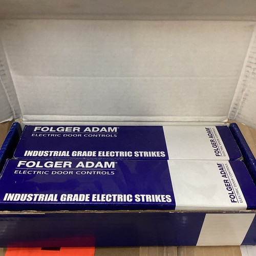 New Folger Adams 310-4-12D-630 Electric Strike w/ Faceplate Option Kit Satin St - Picture 3 of 5