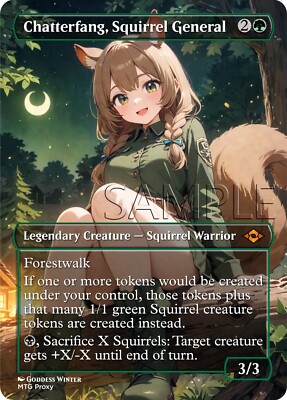 MTG - Chatterfang, Squirrel General - Fanart Borderless Style EDH / Playtest