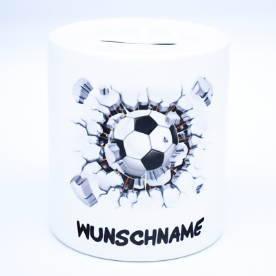 Fussball Spardose mit Namen Geschenk Jungen Kinder Geldgeschenk personalisiert