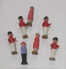 Erzgebirge Putz Figurine Lot Soldiers Town Folk 7 Pieces