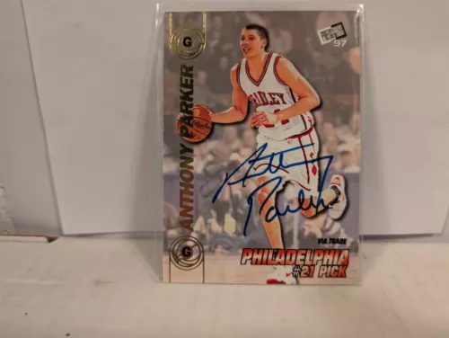 1997 PRESS PASS ANTHONY PARKER AUTO ON CARD ROOKIE RC BRADLEY RAPTORS RARE SP