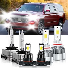 For Gmc Yukon 2015-2019 Led Hid Headlight High Lo Beam Fog Light Bulbs Combo Kit
