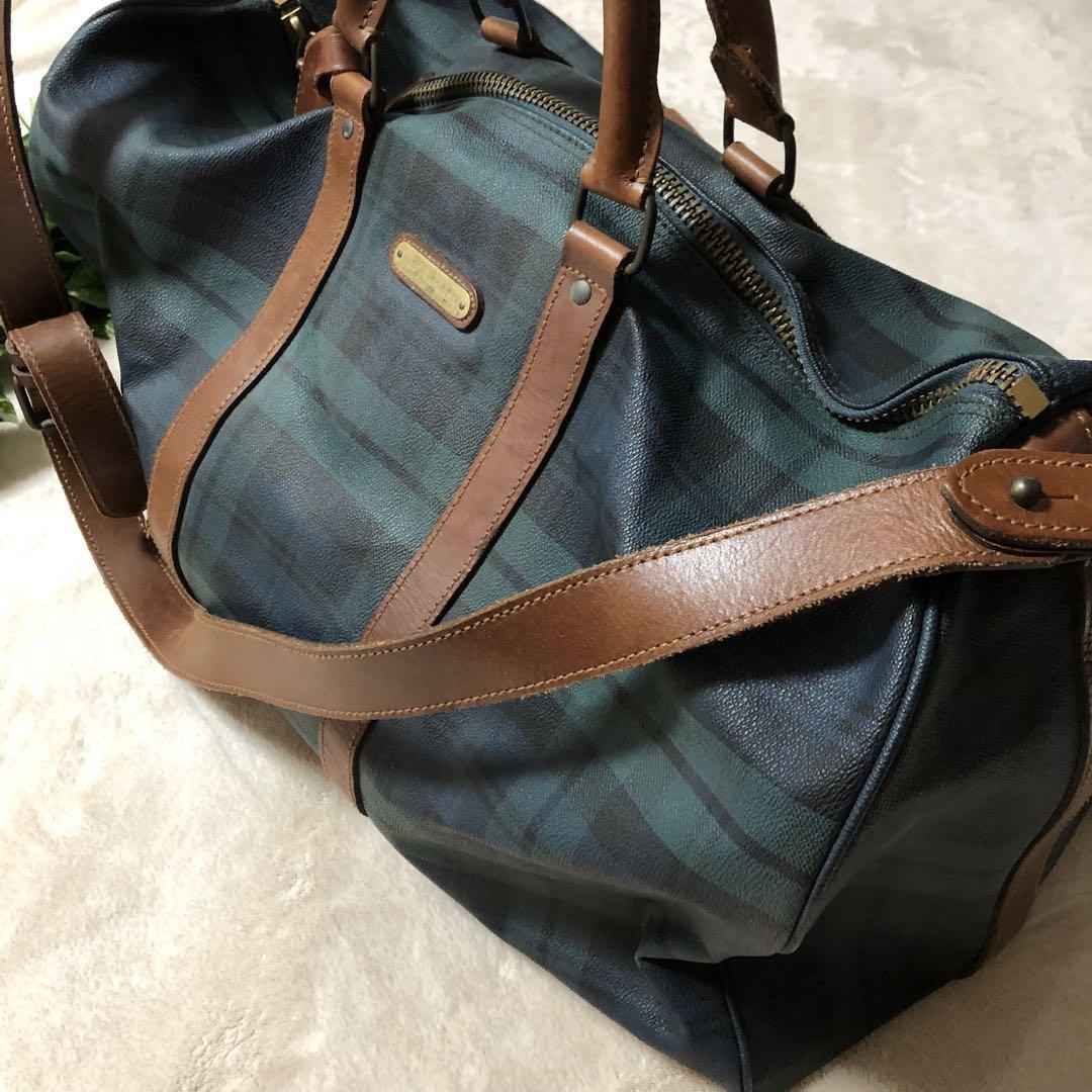 Polo Ralph Lauren Boston Bag Handbag Check 2Way z706 | eBay