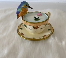 Weater&rsquo;s Edge Retreat Kingfisher miniature teacup Ornament BNIB