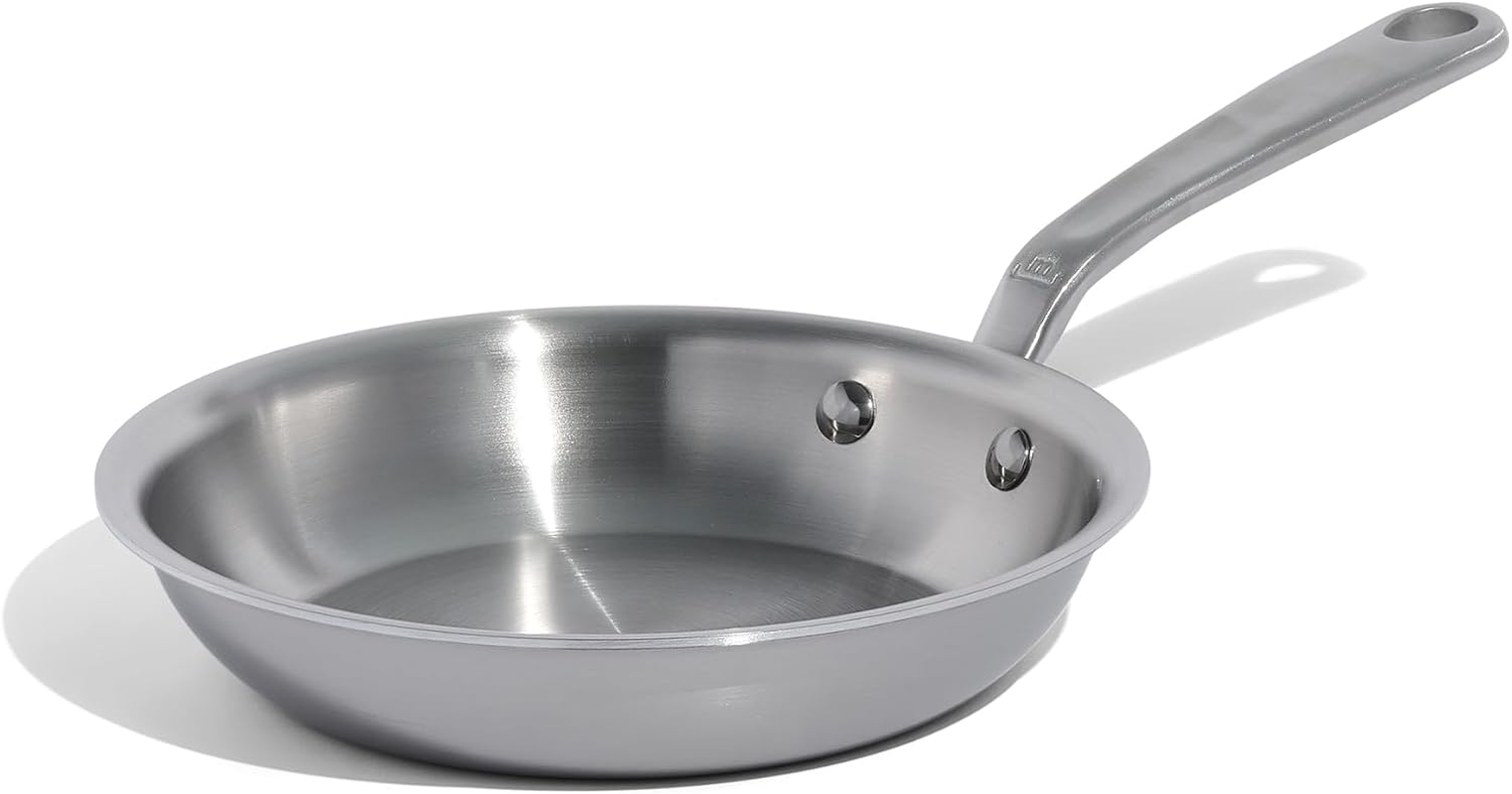 8-Inch Professional 5-Ply Stainless Steel Clad Frying Pan Cookware