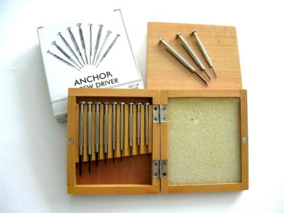 Wooden Watch Repair Screwdriver Kit Pro 9pc Jewelers Screwdriver