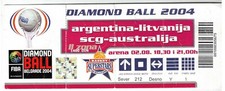 Collector tickets : Basketball International DIAMOND BALL 02/08/2004 @ Belgrad