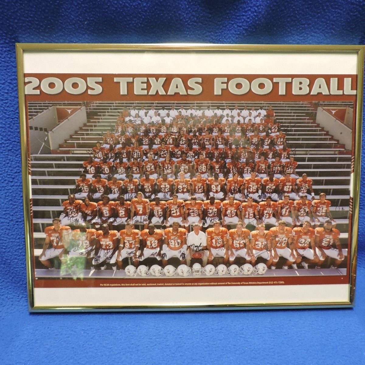 2005 Texas Longhorn Football Team Autographed NCAA Photo National