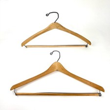 LOT OF 2 VINTAGE WOODEN CLOTHES HANGERS