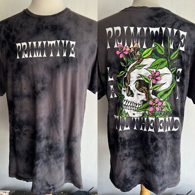 PRIMITIVE Official Men's ''LA CA Til The End'' Acid Washed Skull T-Shirt Sz Large